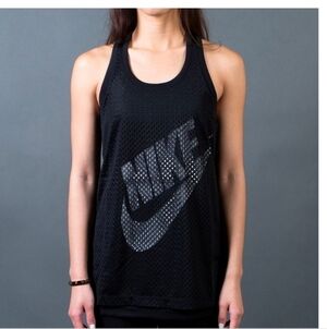 Nike Women’s Mesh Tank Top shirt black work out top Sz M